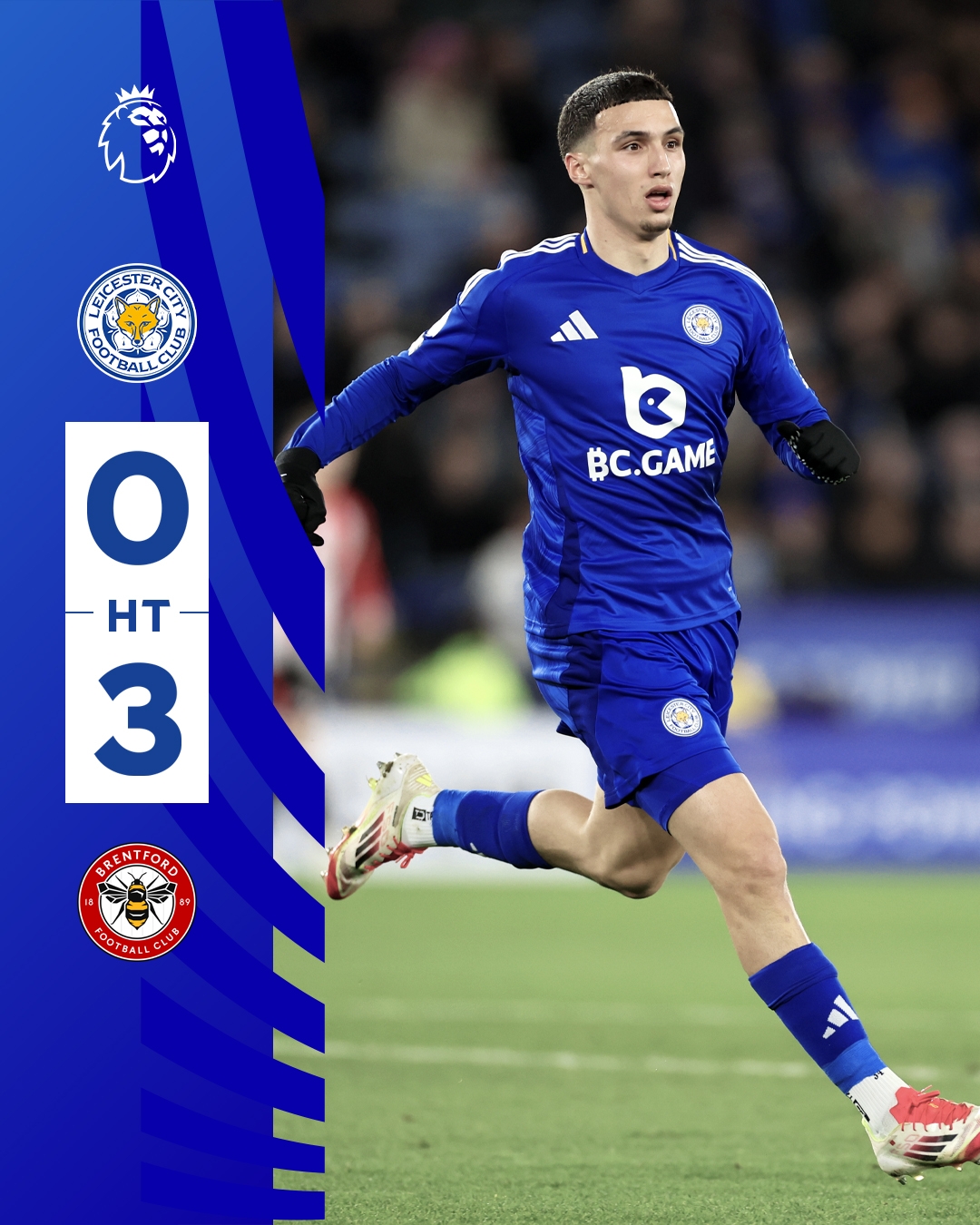半场0-3！莱斯特若不进球输球，将主场6连败0进球创历史最糟战绩